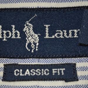 Ralph Lauren Navy and White Striped Shirt